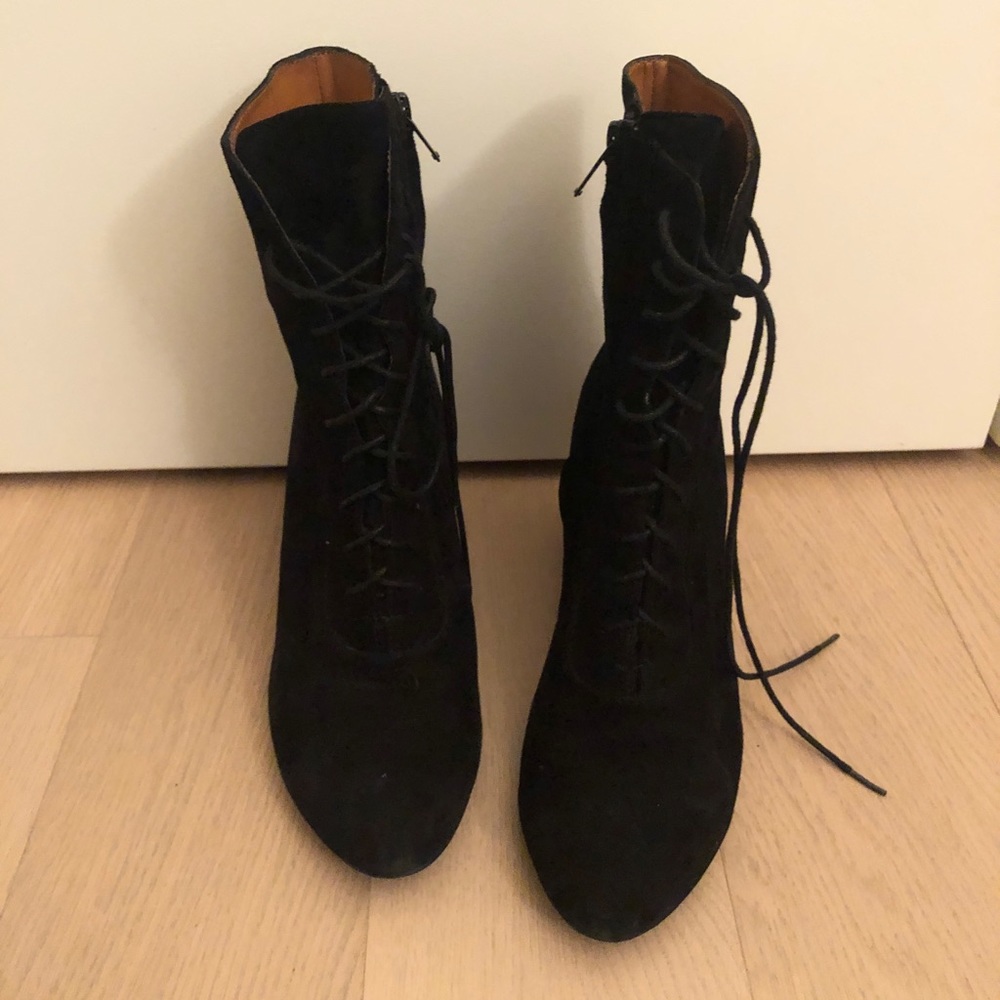 & other stories Black Lace Up Suede Boots